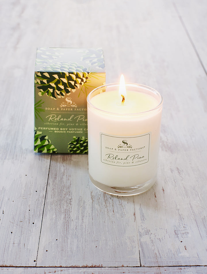 Roland Pine 2.2 oz Votive Glass Soy Candle