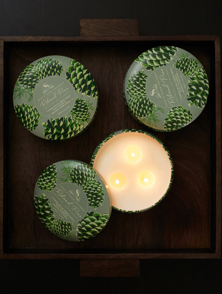 Roland Pine 13 oz Three-Wick Tin Soy Candle
