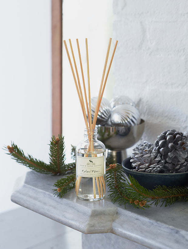 The best way to fragrance every room 24/7! Soap & Paper Factory’s 3.65 oz Reed Diffusers last up to six months and we recommend you flip the reeds often to instantly infuse any space. Additional reeds available for purchase here. Roland Pine is Soap & Paper Factory’s most beloved fragrance. Featuring notes of fresh pine & crisp fir, it's a must for the holiday season, but a favorite year-round.