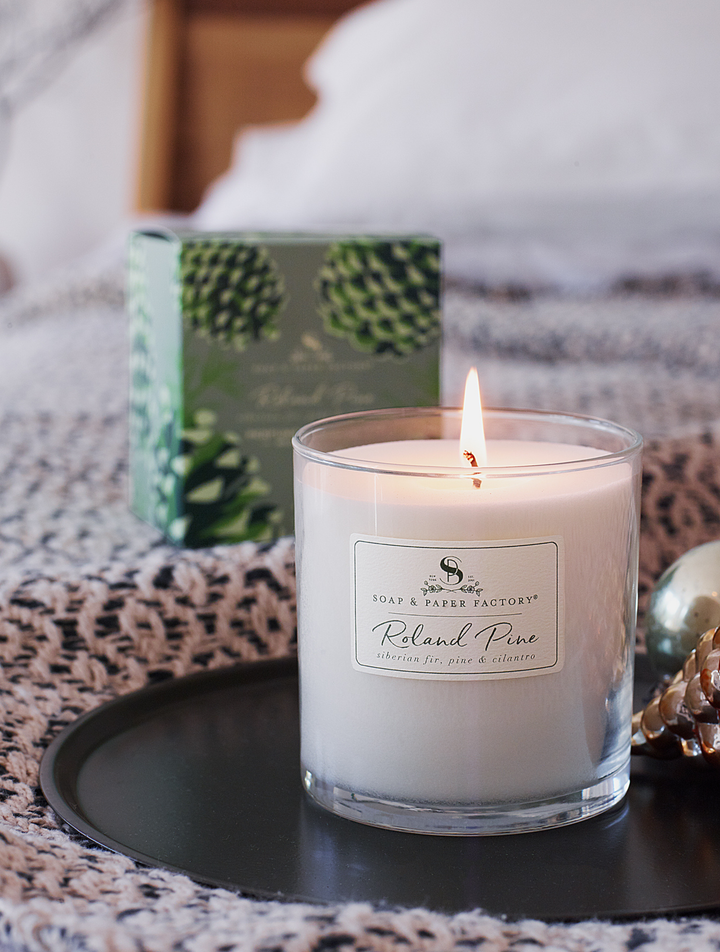 Roland Pine 9.5 oz Single-Wick Glass Soy Candle