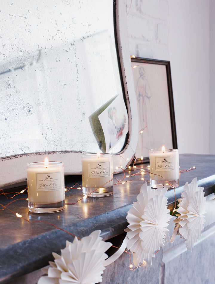 Roland Pine 2.2 oz Votive Glass Soy Candle Set