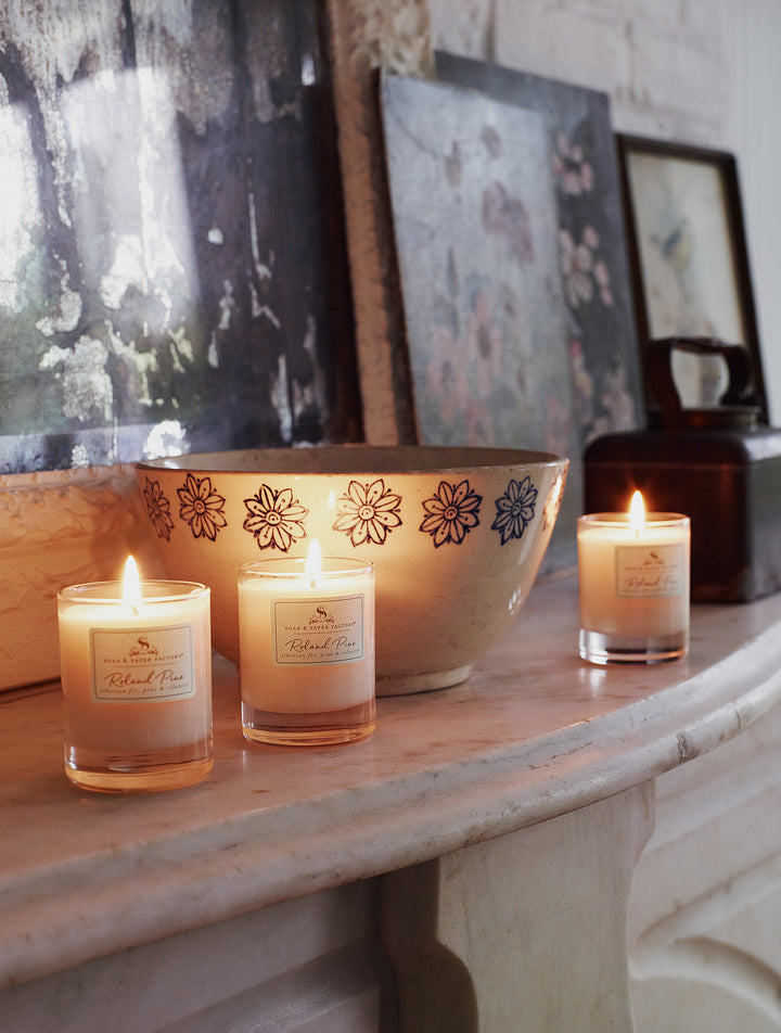 Roland Pine 2.2 oz Votive Glass Soy Candle Set