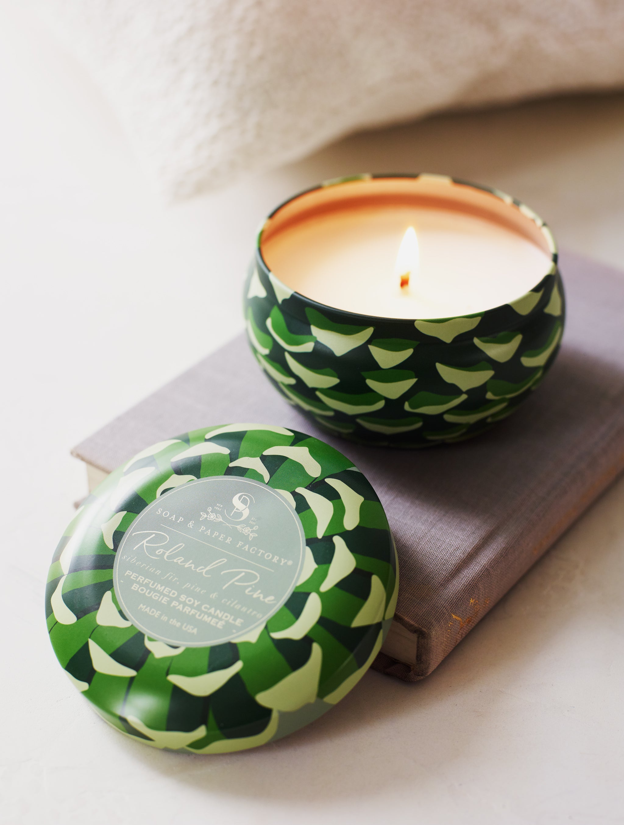 Roland Pine 6oz Soy Candle Tin: Made in NY Fir,Pine & Cilantro