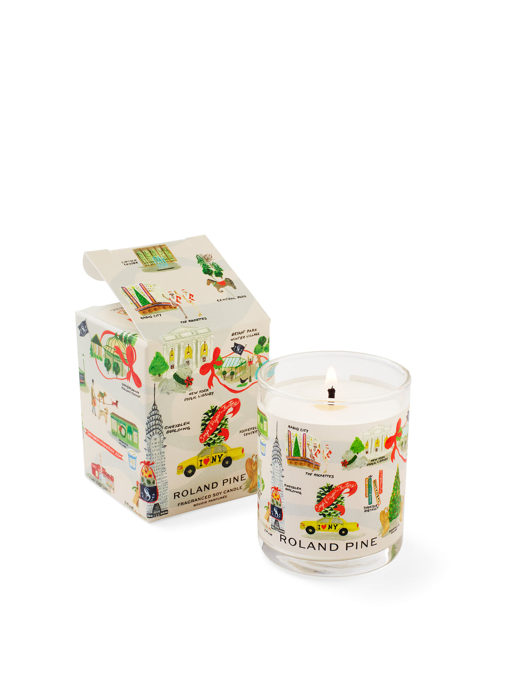 Holiday in New York Roland Pine Votive Glass Soy Candle *NEW*