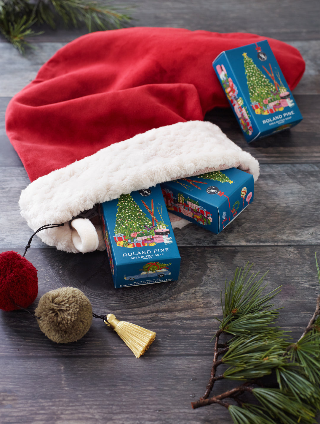 Home for the Holidays Roland Pine 5 oz Boxed Shea Butter Soap Bar