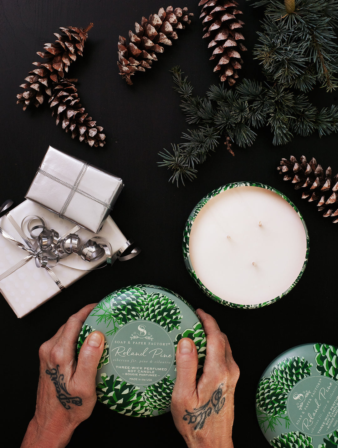 Roland Pine 13 oz Three-Wick Tin Soy Candle