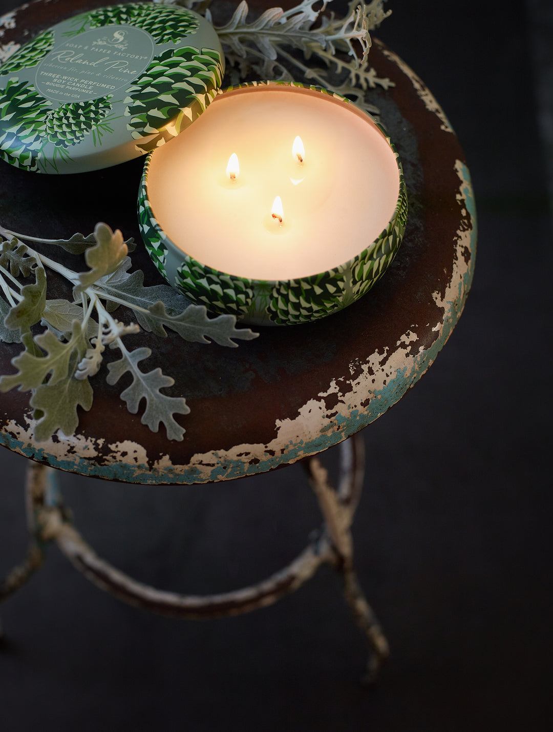 Roland Pine 13 oz Three-Wick Tin Soy Candle