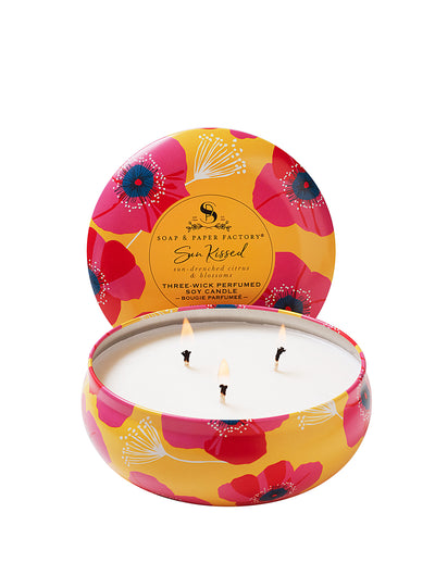 Sun Kissed 13 oz Three-Wick Tin Soy Candle