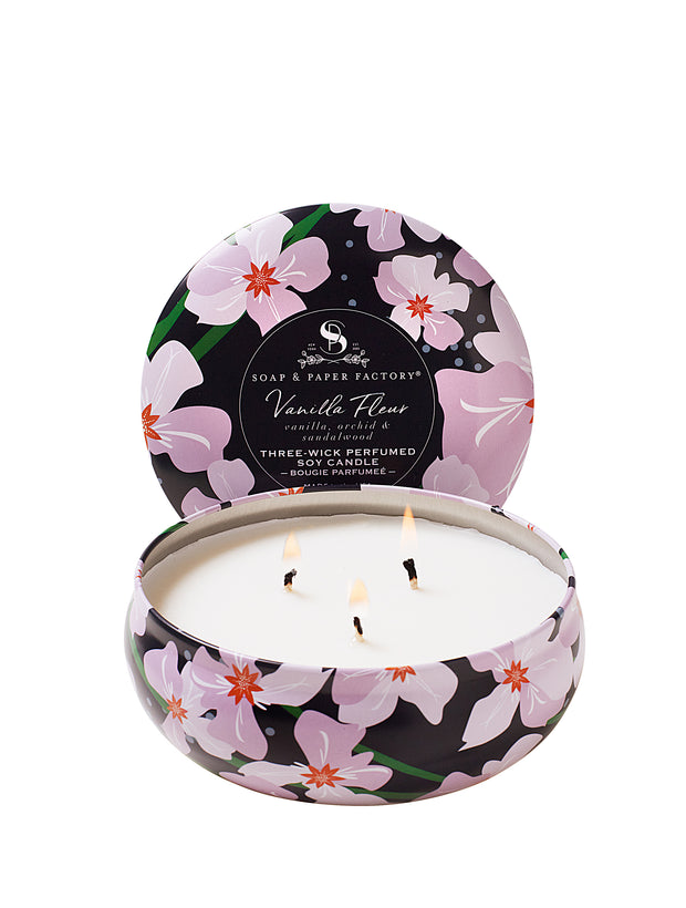 Vanilla Fleur Three-Wick Tin Candle