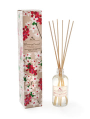 The best way to fragrance every room 24/7! Soap & Paper Factory’s 3.65 oz Reed Diffusers last up to six months and we recommend you flip the reeds often to instantly infuse any space. Additional reeds available for purchase.  Flowering Currant is the perfect balance of tart, crisp notes.