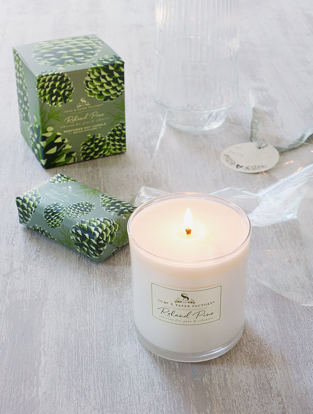 Roland Pine Large Soy Candle & Soap Gift Set