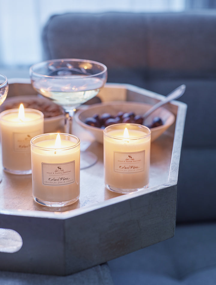 Roland Pine 2.2 oz Votive Glass Soy Candle Set