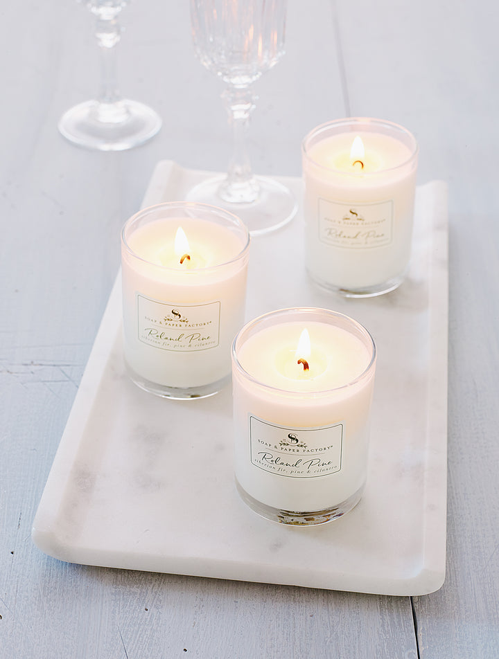 Roland Pine 2.2 oz Votive Glass Soy Candle Set