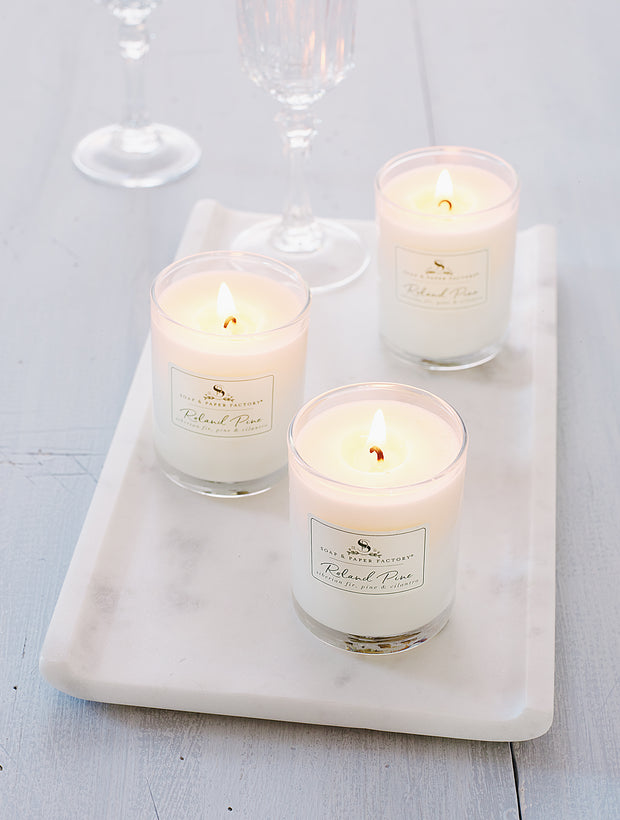 Roland Pine 2.2 oz Votive Glass Soy Candle Set
