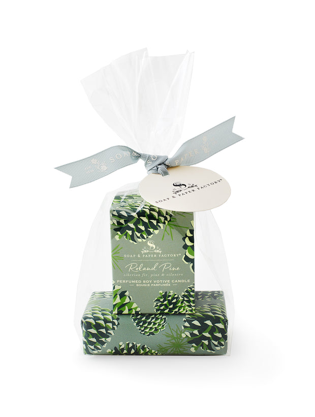 Roland Pine Votive Soy Candle & Soap Gift Set