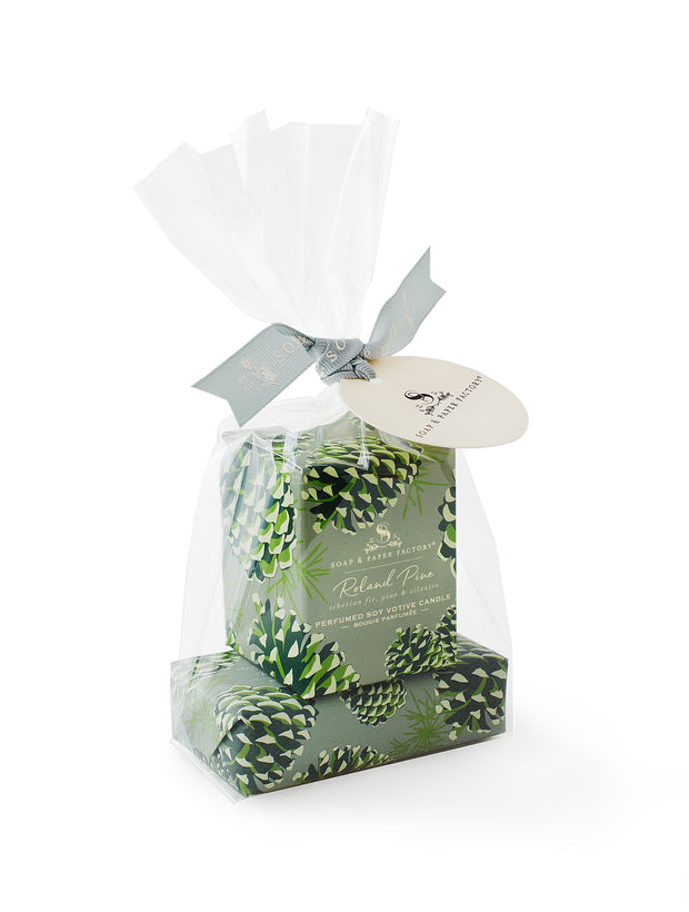 Roland Pine Votive Soy Candle & Soap Gift Set