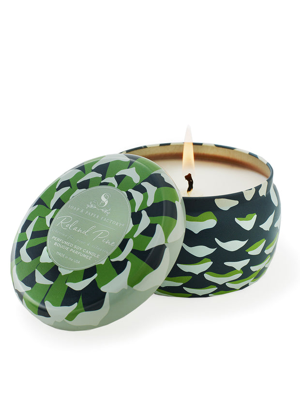 Compare to Thymes Fraiser Fir. Roland Pine fragrance will invigorate your space with notes of Siberian Fir, Pine boughs and fresh Cilantro, there is nothing better; it’s festive, happy and fresh. Shannon decided to give our candle tins a mathematical twist when she designing, and worked with the Fibonacci sequence for the pattern (nature is incredible!). This cute tin candle is chic and great for travel. Roland Pine is fabulous all year long, not just for the holidays! 