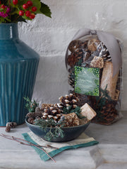 Compare with Thymes Fraiser Fir. Gorgeous woodland potpourri is so beautiful you may think Roland himself went into the woods and made it! Our blend of rustic pine cones, big pieces of "Burch"  and sprigs of juniper bring the forest inside. Enjoy a generous offering of rustic, potpourri drenched in our incredible Roland Pine! Naturally fresh, our potpourri comes in a clear cello bag and pretty custom ribbon, making it a perfect gift! 