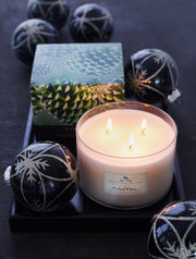 This candle is the mega star of the Roland Pine candles! Our copious soy candle will instantly fill your space with the forest-fresh scent of Roland Pine! Notes of Siberian Fir, Pine boughs and fresh picked Cilantro will turn your space into the happiest pine forest on earth! Triple the throw, with three wicks, a wonderful addition to big and small spaces. The best Christmas candle though It's gorgeous and fresh all year long. Compare to Thymes Fraiser Fir Green 3-Wick Candle. Made in the USA.