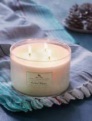 This candle is the mega star of the Roland Pine candles! Our copious soy candle will instantly fill your space with the forest-fresh scent of Roland Pine! Notes of Siberian Fir, Pine boughs and fresh picked Cilantro will turn your space into the happiest pine forest on earth! Triple the throw, with three wicks, a wonderful addition to big and small spaces. The best Christmas candle though It's gorgeous and fresh all year long. Compare to Thymes Fraiser Fir Green 3-Wick Candle. Made in the USA.