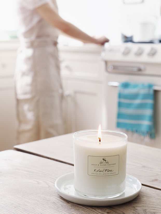 Compare to Thymes Fraiser Fir Pine Needle Candle. Invigorate your space with the forest-fresh scent of Roland Pine! Our best-selling pure soy candle is packed with notes of Siberian Fir, Pine boughs and fresh picked Cilantro. Light it up and literally turn your space into the happiest pine forest on earth! It's our best seller, and not just for Christmas, (although it's really a must for the season!) 