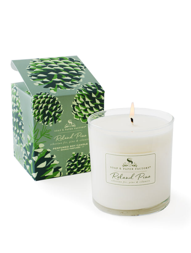 Compare to Thymes Fraiser Fir Pine Needle Candle. Invigorate your space with the forest-fresh scent of Roland Pine! Our best-selling pure soy candle is packed with notes of Siberian Fir, Pine boughs and fresh picked Cilantro. Light it up and literally turn your space into the happiest pine forest on earth! It's our best seller, and not just for Christmas, (although it's really a must for the season!) 