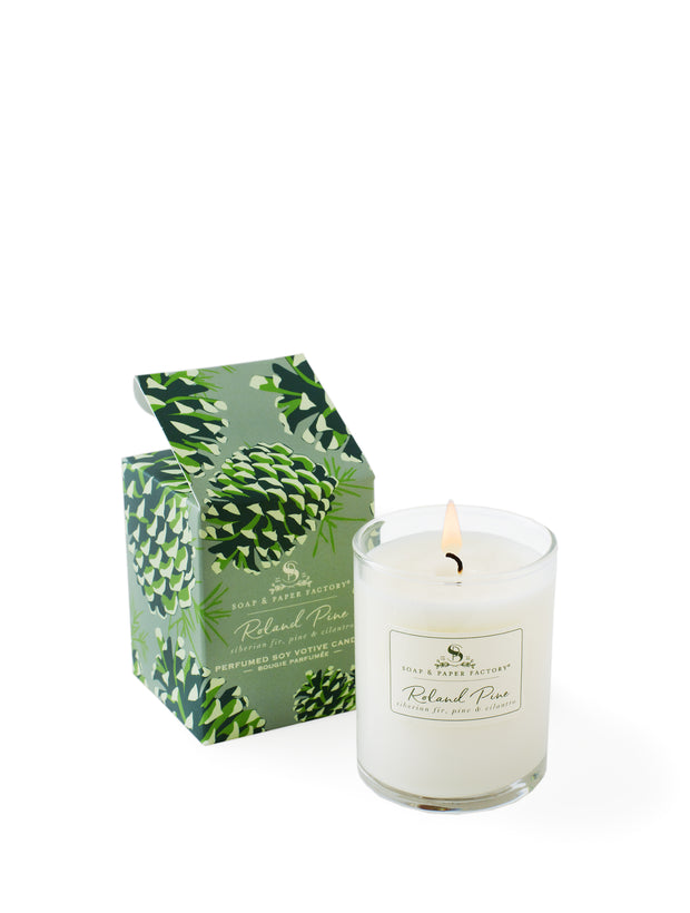 Roland Pine 2.2 oz Votive Glass Soy Candle
