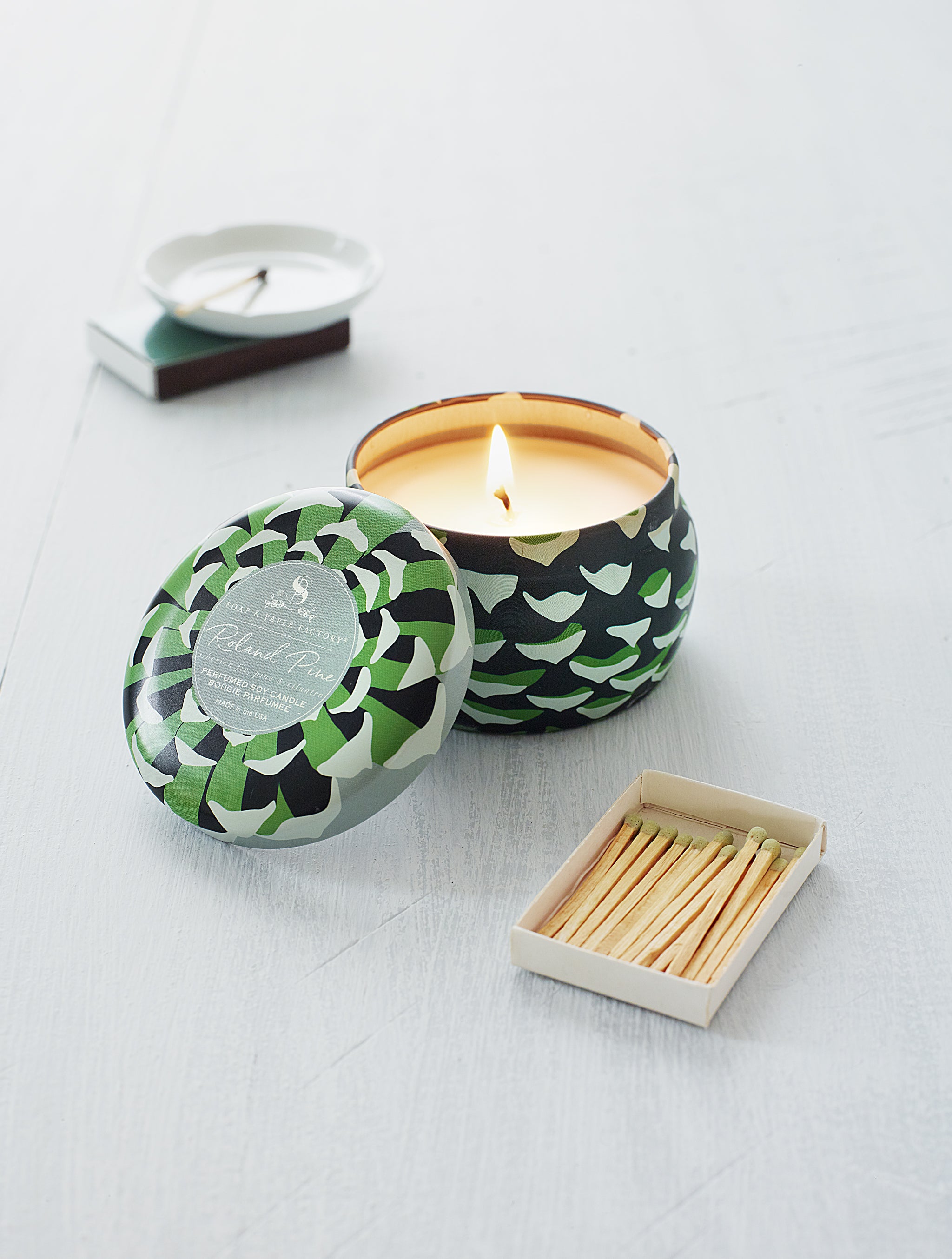 Roland Pine 3oz Soy Candle Tin: Made in NY: Fir, Pine & Cilantro