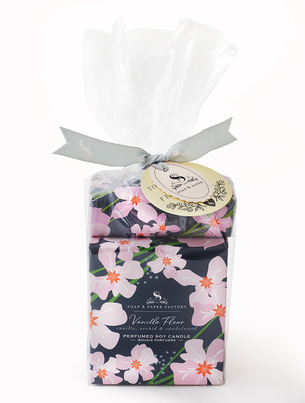 Vanilla Fleur Large Soy Candle & Soap Gift Set
