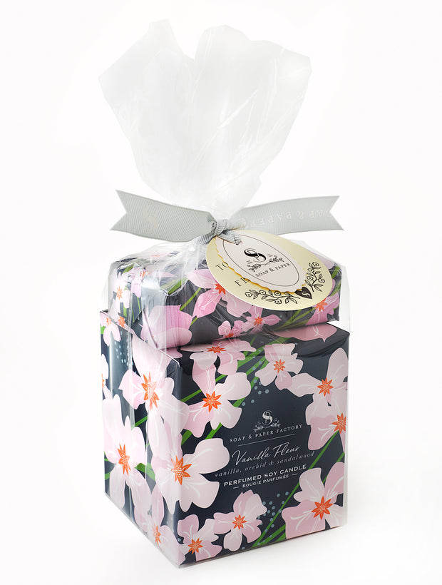 Vanilla Fleur Large Soy Candle & Soap Gift Set